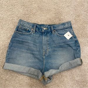 BDG High Waist Denim Shorts in Light Blue
